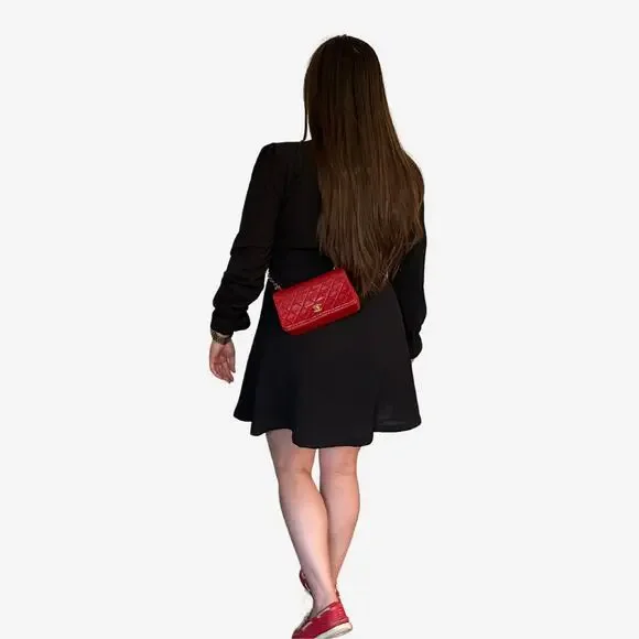 Vintage Red Chanel Lambskin Leather Small Single Flap with 24k gold-plated HW - Picture 15 of 15